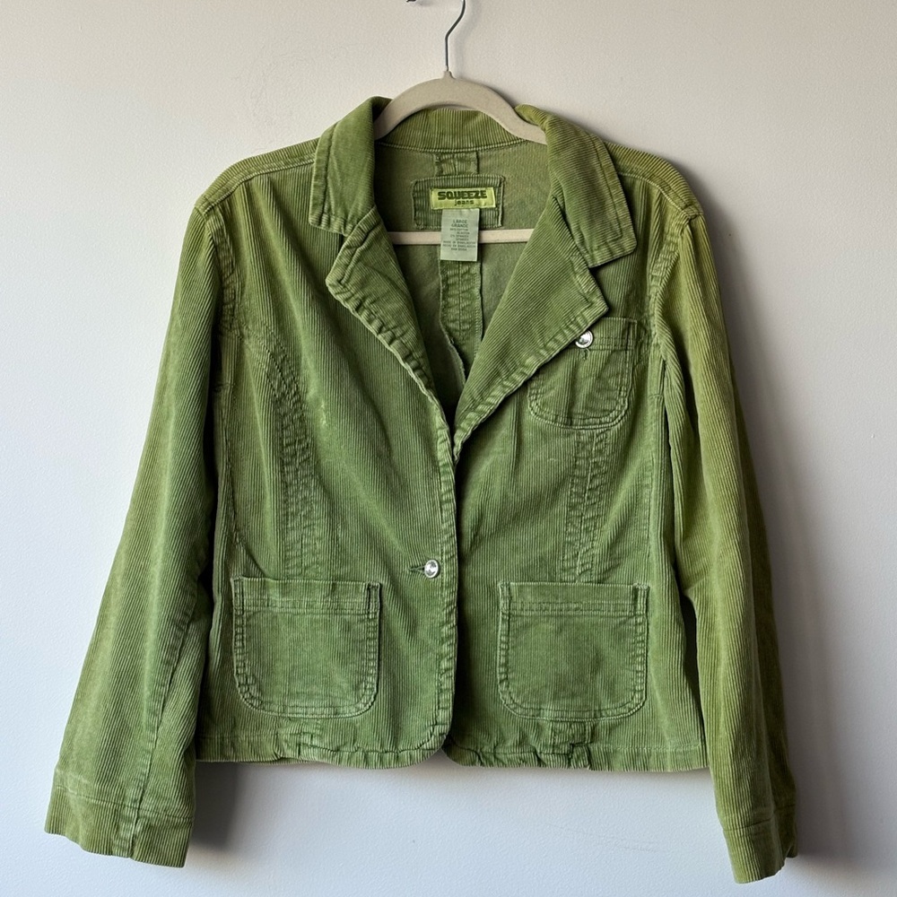 Y2K Green Corduroy Jacket Size Large